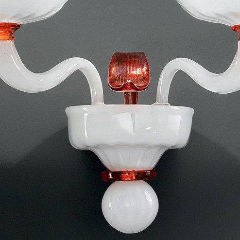 "Hypnos" Murano glass sconce - 2 lights - white and orange