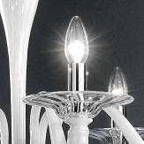 "Cabiri" lampara de araña de Murano - 6 luces - blanco y transparente