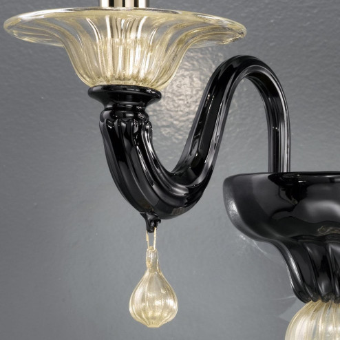 "Cabiri" Murano glass sconce - 2 lights - black and gold