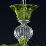 "Etere" lustre en cristal de Murano - 6 lumières - vert et transparent