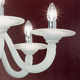 "Etere" lampara de araña de Murano - 8 luces - blanco y transparente
