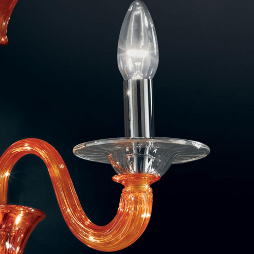 "Etere" Murano glas wandleuchte - 2 flammig - orange und transparent