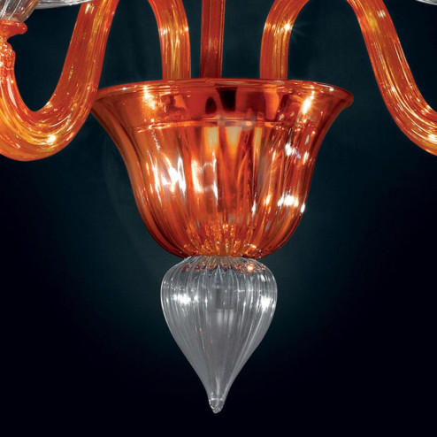 "Etere" Murano glass sconce - 2 light -oranges and transparent