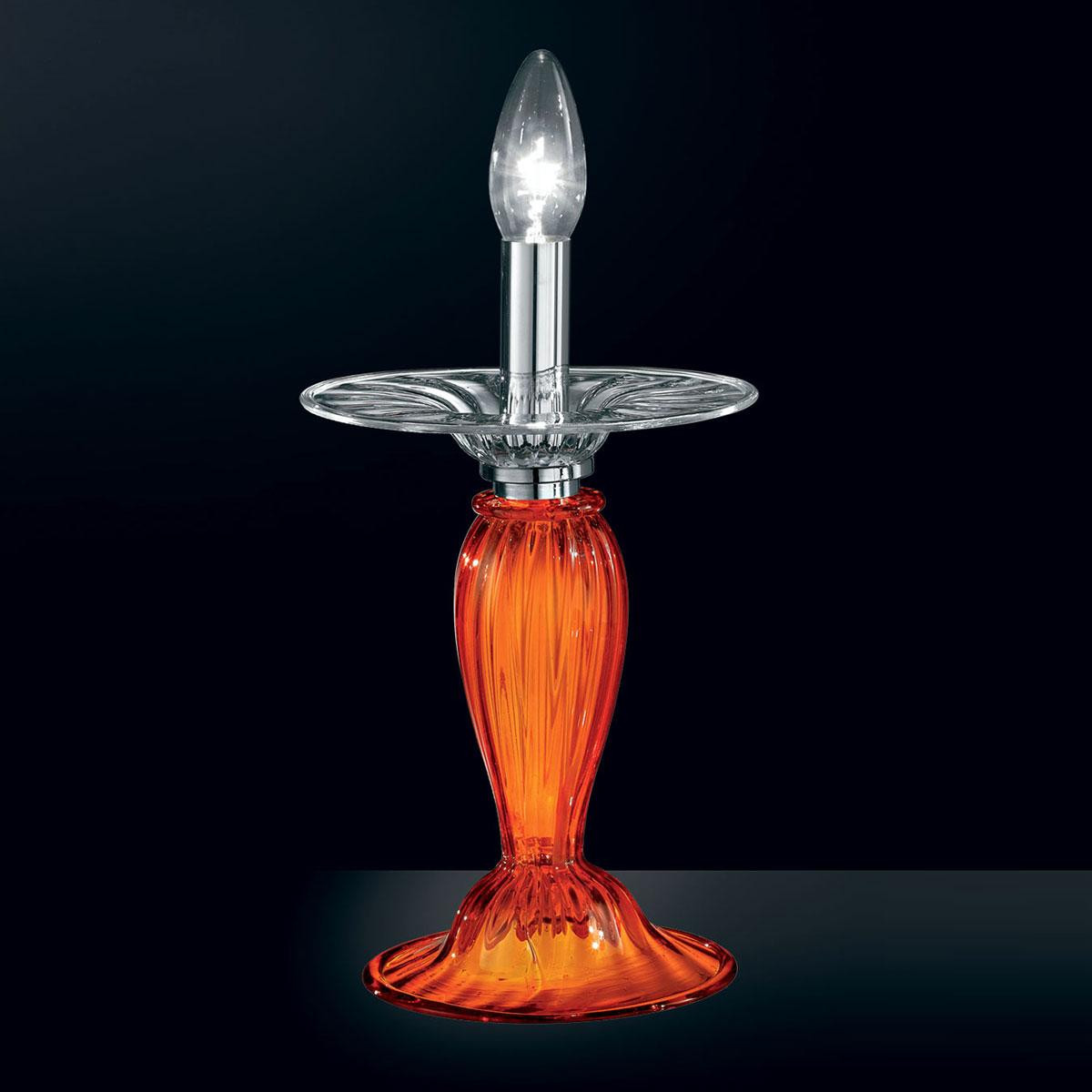 "Etere" Murano nachttischleuchte - 1 flammig - orange und transparent