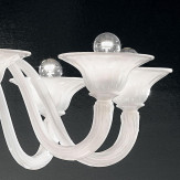 "Ermes" Murano glas Kronleuchter - 8 flammig - weiß
