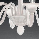 "Ermes" lampara de araña de Murano - 8 luces - blanco