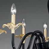 "Pendagli" lustre en cristal de Murano - 8 lumières - noir et or