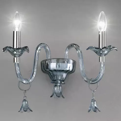 "Pendagli" Murano glass sconce - 2 lights - grey