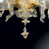"Gaia" Murano glas Kronleuchter - 5 flammig - transparent und gold