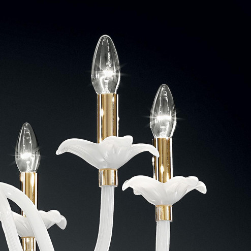 "Pendagli" Murano glass chandelier - 8 lights - white