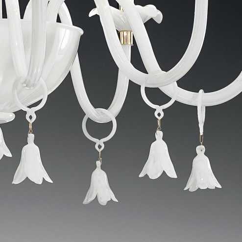"Pendagli" Murano glass chandelier - 8 lights - white