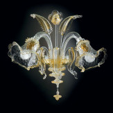 "Gaia" Murano glas wandleuchte - 2 flammig - gold und transparent
