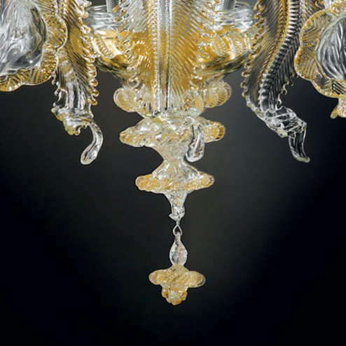 "Gaia" Murano glass sconce - 2 lights - gold and transparent