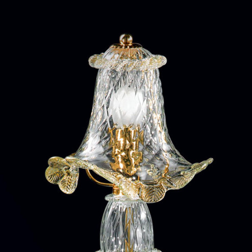 "Gaia" lampara de sobremesa de Murano - 1 luce - transparente y oro