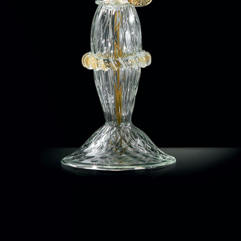"Gaia" Murano glass table lamp - 1 light - transparent and gold