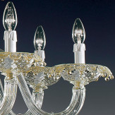 "Florenza" Murano glas Kronleuchter - 8 flammig - transparent und gold