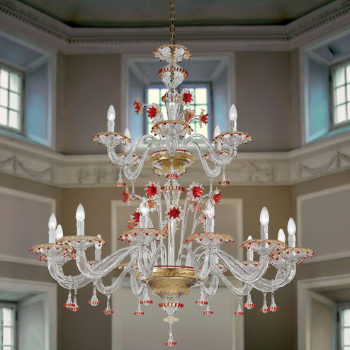 "Florenza" two tier Murano glass chandelier