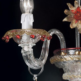 "Florenza" Murano glas wandleuchte - 2 flammig - transparent, gold und rot