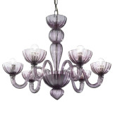 Redentore 6 lights Murano chandelier - amethyst color