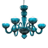 Redentore 6 lights Murano chandelier - aquamarine color