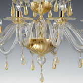 "Olivia" lustre en cristal de Murano - 12 lumières - or