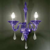 "Olivia" Murano glas wandleuchte - 2 flammig - violett und transparent