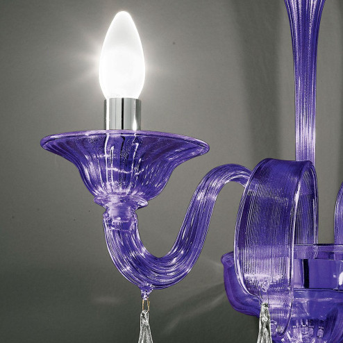"Olivia" applique en verre de Murano - 2 lumières - violet et transparent