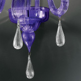 "Olivia" Murano glas wandleuchte - 2 flammig - violett und transparent