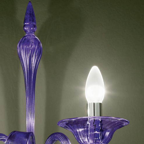 "Olivia" Murano glass sconce - 2 lights - purple and transparent