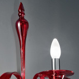 "Olivia" Murano glas wandleuchte - 1 flammig - rot und transparent