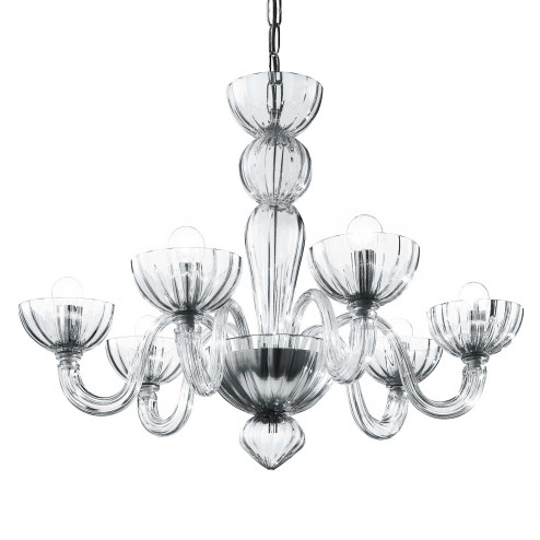 Redentore 6 lights Murano chandelier - transparent color