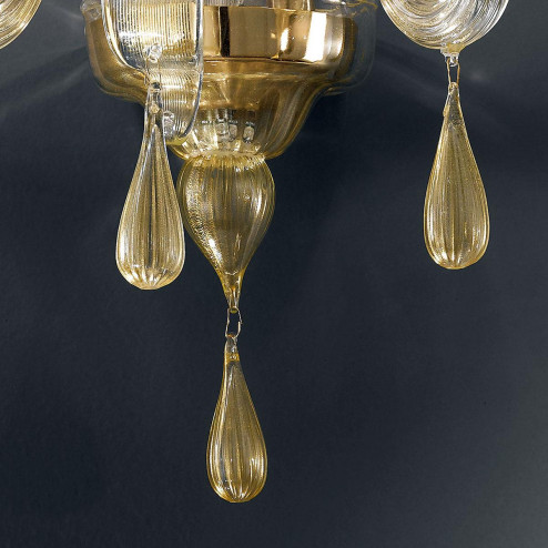 "Olivia" applique en verre de Murano - 2 lumières - or