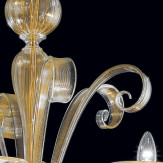 "Rodrigo" lustre en cristal de Murano - 6 lumières - or