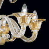 "Rodrigo" lampara de araña de Murano - 6 luces - oro