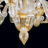 "Rodrigo" lustre en cristal de Murano - 6 lumières - or