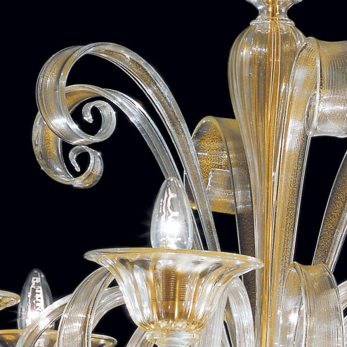 "Rodrigo" lampara de araña de Murano - 6 luces - oro