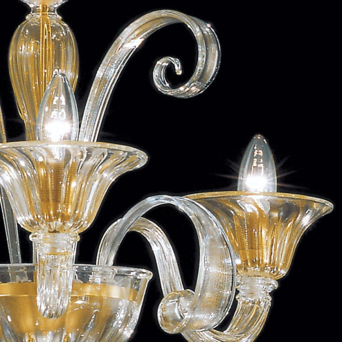 "Rodrigo" Murano glass chandelier - 3 lights - gold