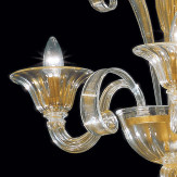 "Rodrigo" lustre en cristal de Murano - 3 lumières - or