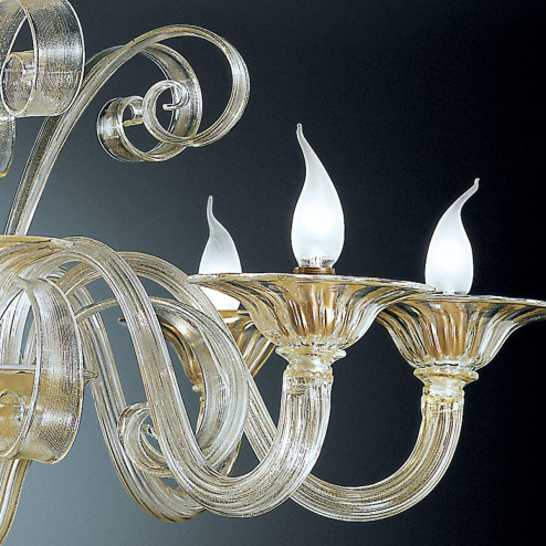 "Rodrigo" lustre en cristal de Murano à deux étages - 8+4 lumières - or
