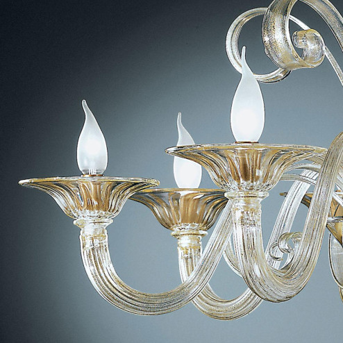 "Rodrigo" lustre en cristal de Murano à deux étages - 8+4 lumières - or