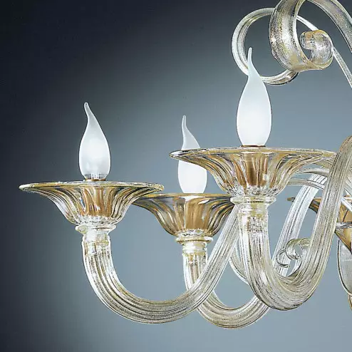 "Rodrigo" two tier Murano glass chandelier - 8+4 lights - gold