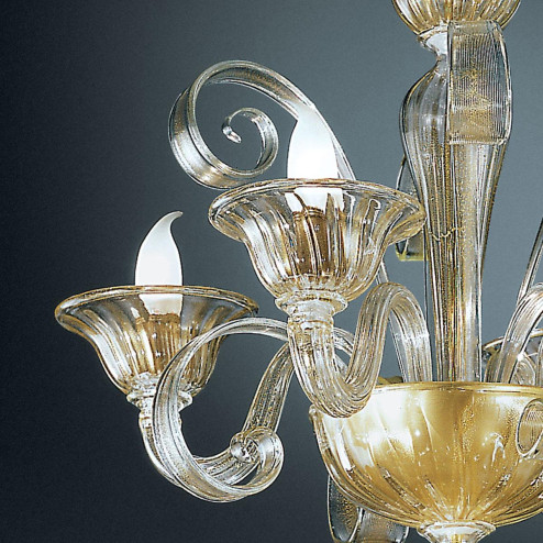 "Rodrigo" lustre en cristal de Murano - 8+4 lumières - or
