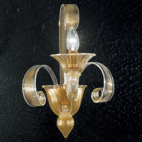"Rodrigo" Murano glass sconce - 1 light - gold