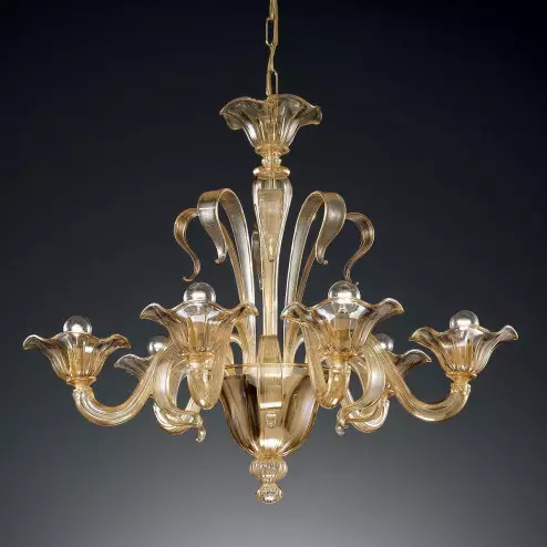 "Perpetua" Murano glass chandelier - 6 lights - amber
