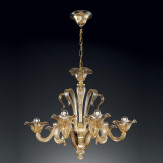 "Perpetua" lustre en cristal de Murano - 6 lumières - ambre