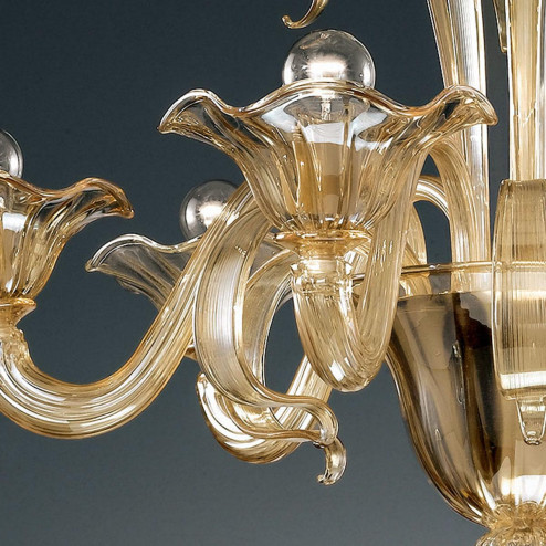 "Perpetua" Murano glass chandelier - 6 lights - amber