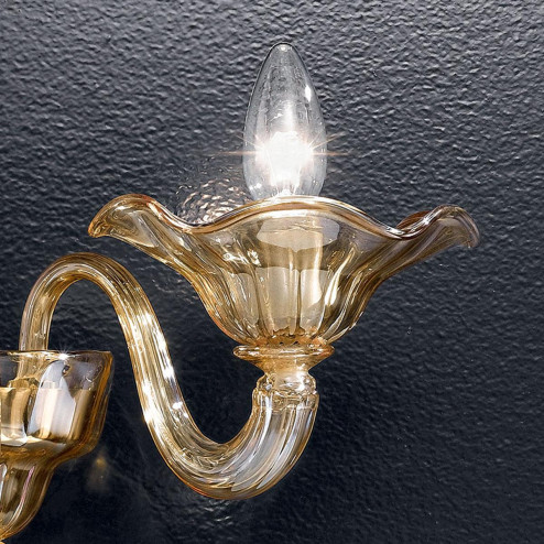 "Perpetua" applique en verre de Murano - 2 lumières - ambre