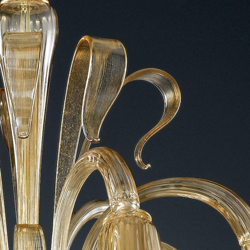 "Cristoforo" lustre en cristal de Murano - 6 lumières - ambre