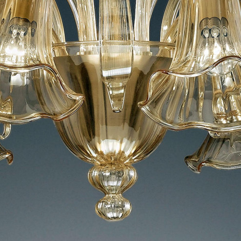 "Cristoforo" Murano glass chandelier - 6 lights - amber