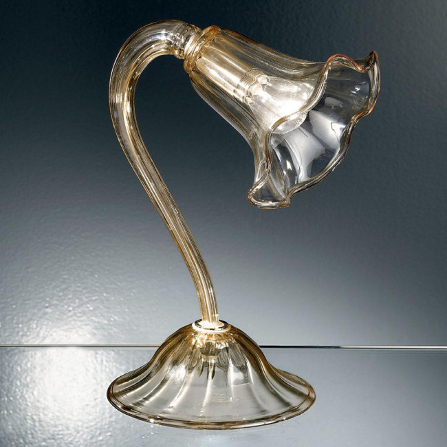 "Cristoforo" Murano glass bedside lamp - 1 lumière - ambre